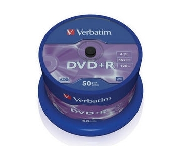 Verbatim DVD+R 16x 4.7GB 50p 43550 cake