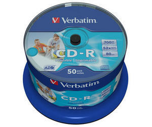 Verbatim CD-R 52x 700MB 50p 43438 cake