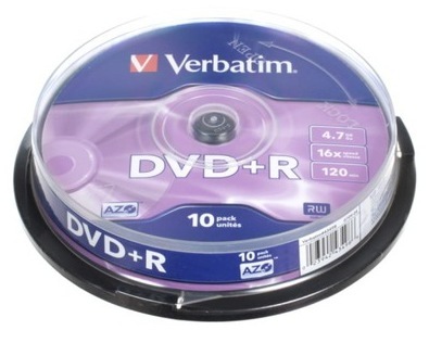 Verbatim DVD+R 16x 4.7GB 10p 43498 cake