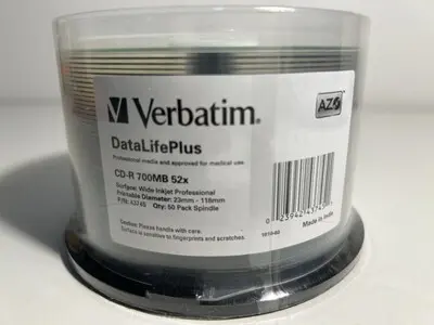 Verbatim CD-R 52x 700MB 50p 43745 cake