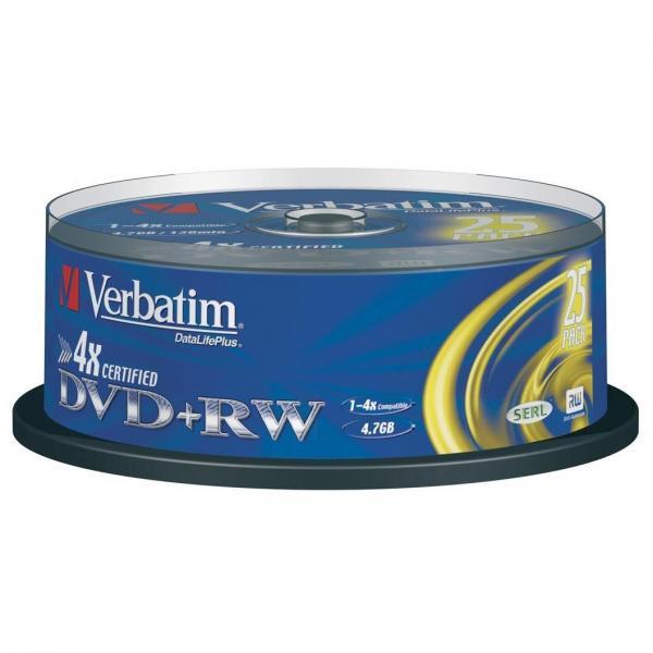 Verbatim DVD+RW 4x 4.7GB 25p 43489 cake