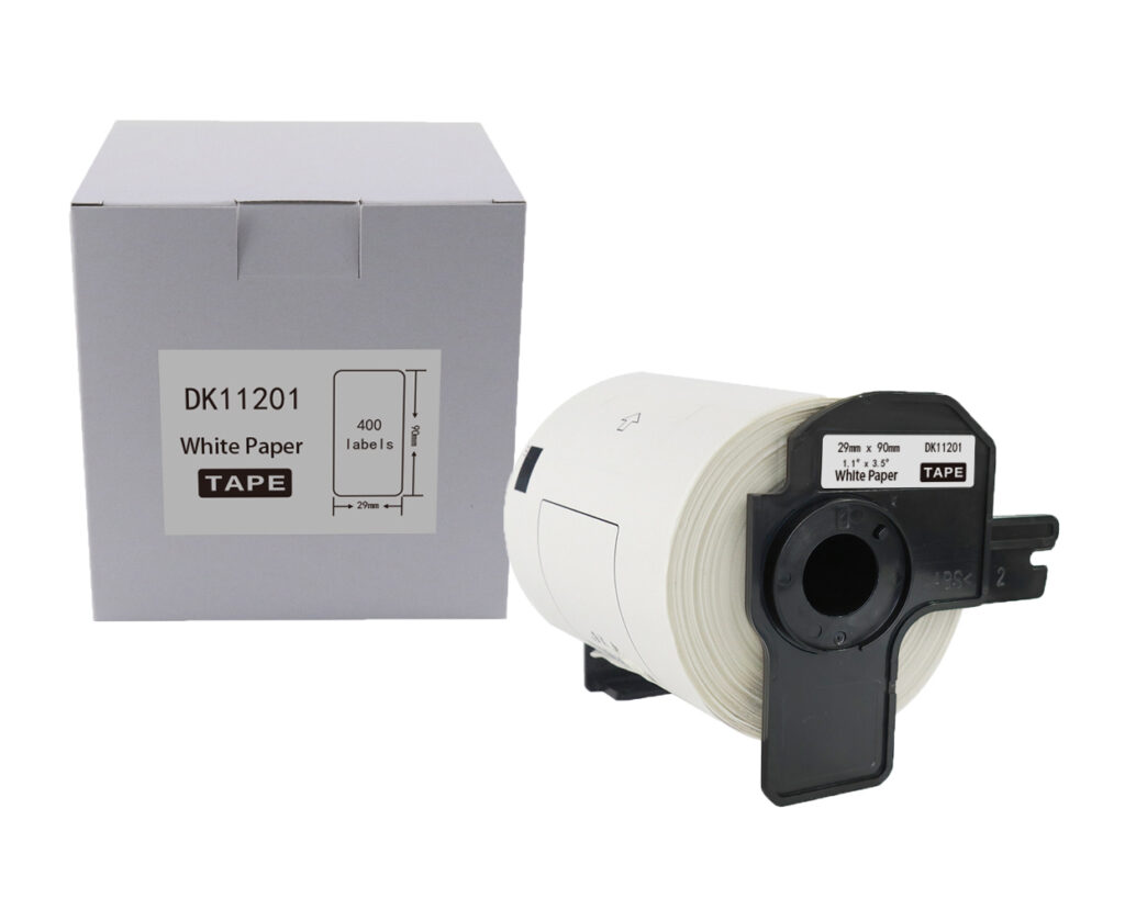 Etykieta BROTHER DK-11201 29mm x 90mm 400 sztuk na rolce, czarny na białym zamiennik