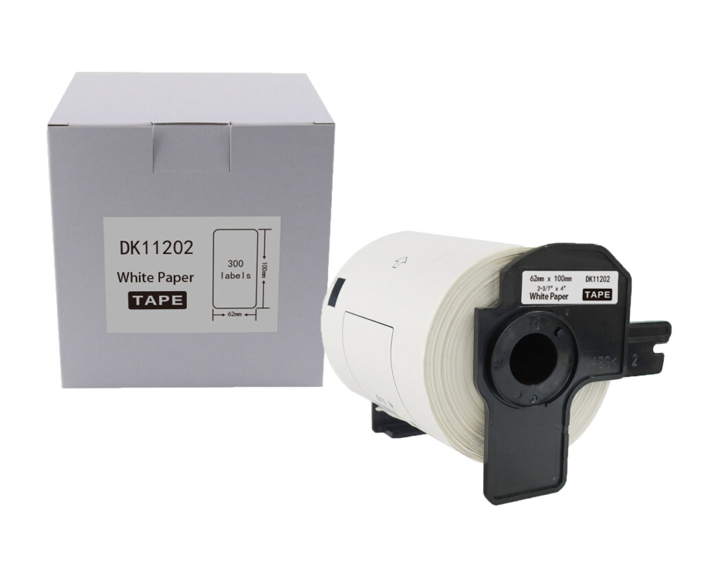 Etykieta BROTHER DK-11202 62mm x 100mm 300 sztuk na rolce, czarny na białym zamiennik