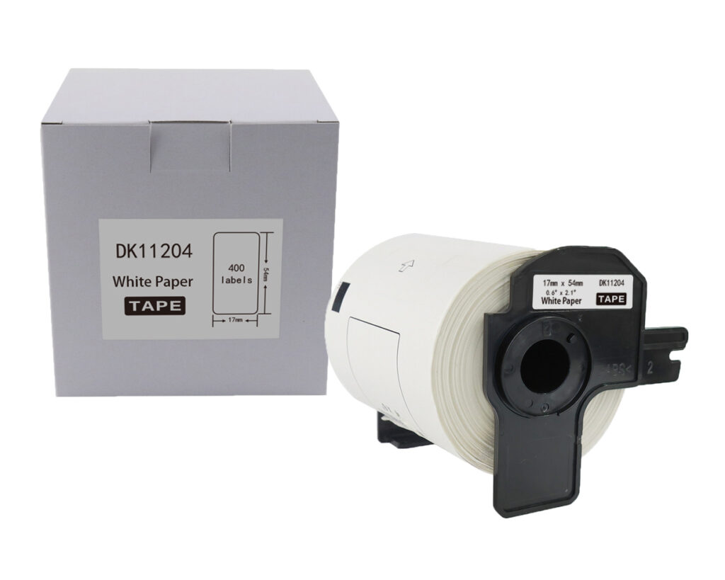 Etykieta BROTHER DK-11204 17mm x 54mm 400 sztuk na rolce, czarny na białym zamiennik