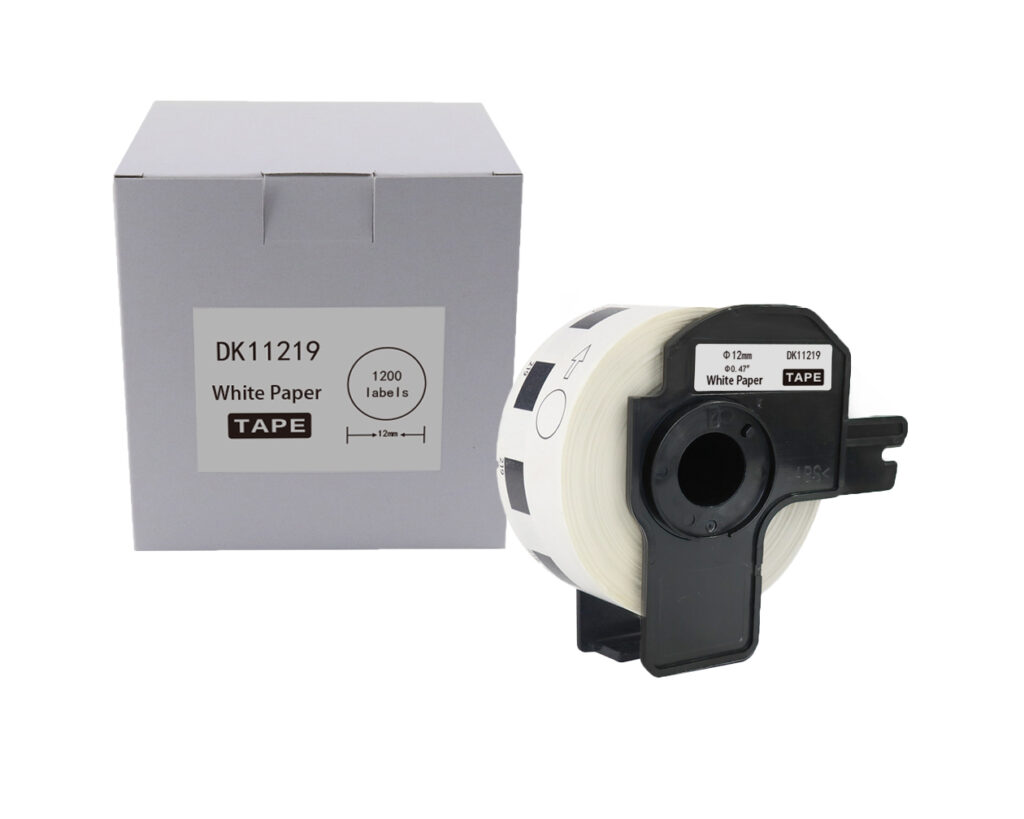 Etykieta BROTHER DK-11219 12mm 1200szt czarny na białym zamiennik