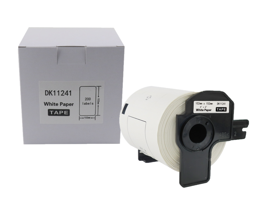Etykieta BROTHER DK-11241 102mm x 152mm 200 sztuk na rolce, czarny na białym zamiennik