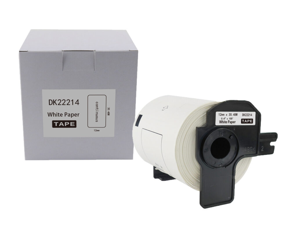 Etykieta BROTHER DK-22214 12mm x 30,48m czarny na białym zamiennik
