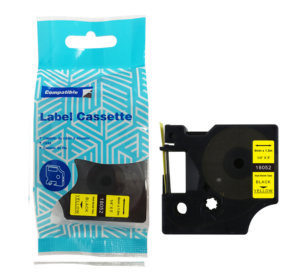 Rurka termokurczliwa DYMO D1 18052 6mm x 1.5m czarny na żółtym zamiennik S0718270
