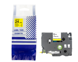 Taśma BROTHER TZE-651 24mm x 8mczarny na żółtym zamiennik