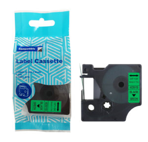 Taśma DYMO D1 40919 9mm x 7m S0720740 czarny na zielonym zamiennik