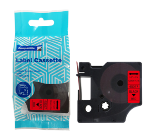 Taśma DYMO D1 45017 12mm x 7m S0720570 czarny na czerwonym zamiennik