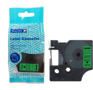 Taśma DYMO D1 45019 12mm x 7m S0720590 czarny na zielonym zamiennik