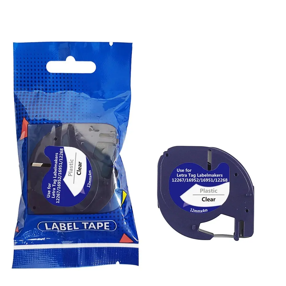 Taśma DYMO LT 12267 12mm x 4m S0721530 czarny na przezroczystym zamiennik